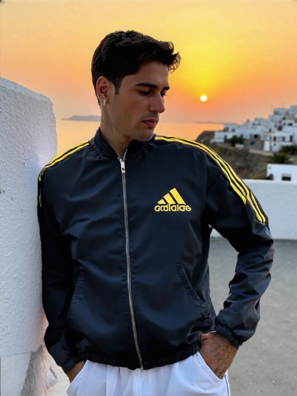 Adidas 3 Gold stripes windbreakers jacket M